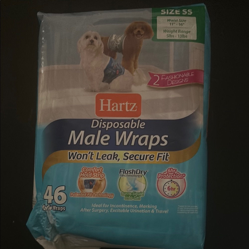 Hartz Disposable Male Wraps - Blue